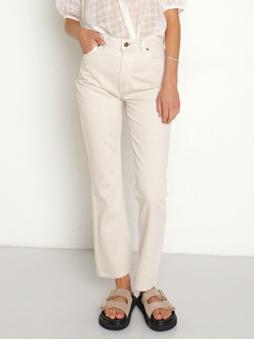 ROLLA'S Straight Leg Jeans in Ivory